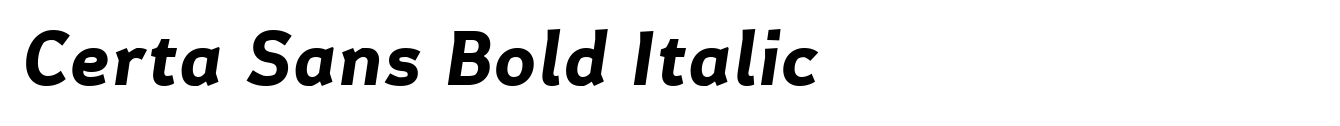 Certa Sans Bold Italic